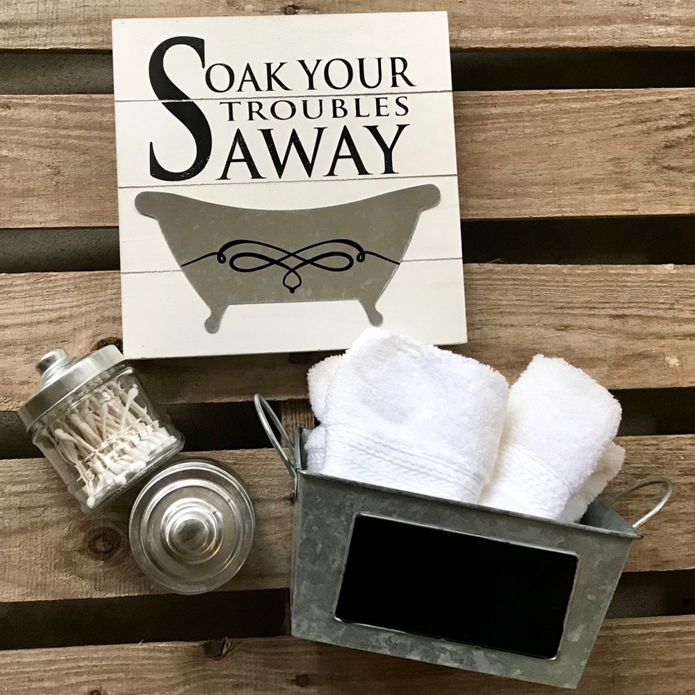 Galvanized Storage Bathroom Decor Set